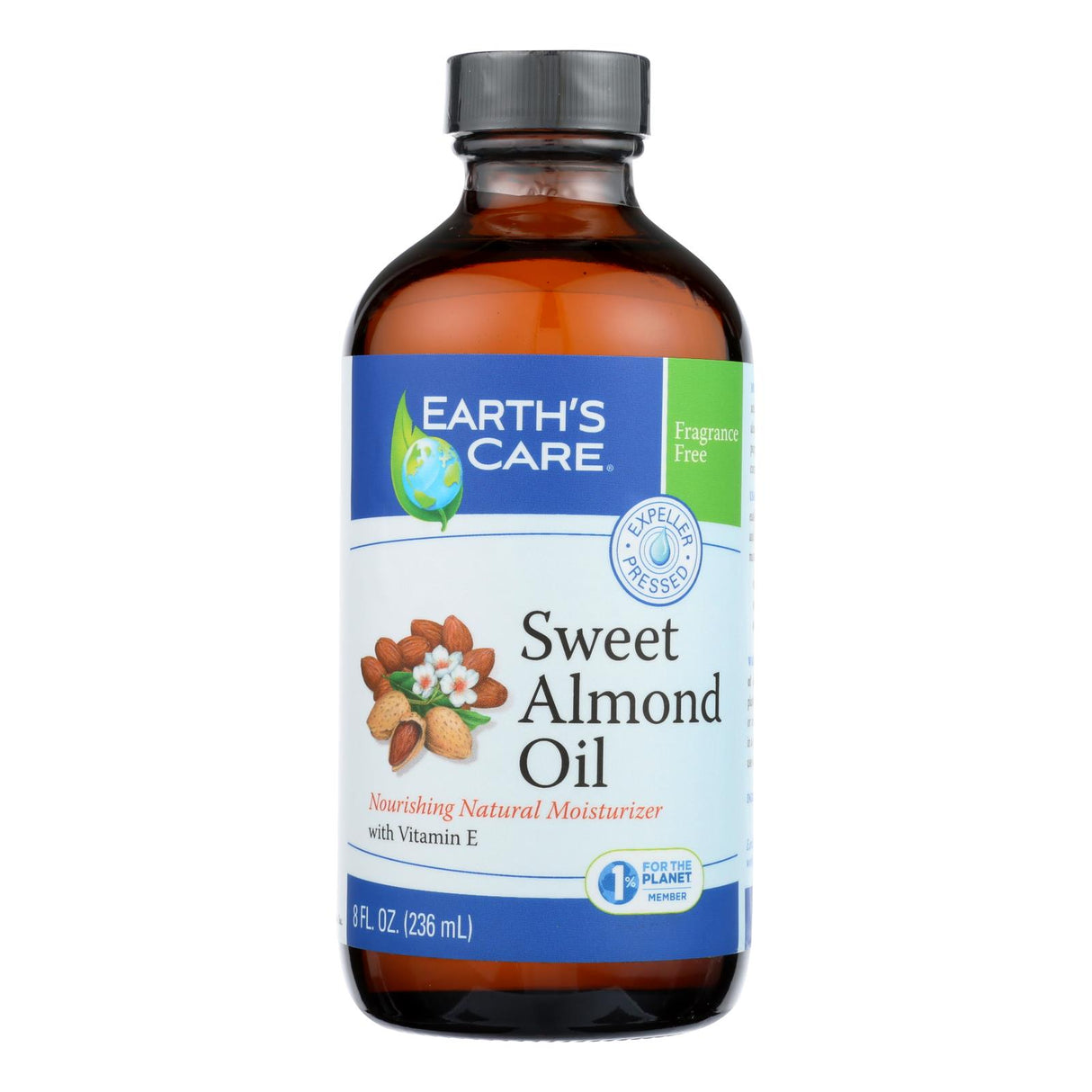 Earth's Care Sweet Almond Oil, 100% Pure, 8 Fl Oz - Cozy Farm