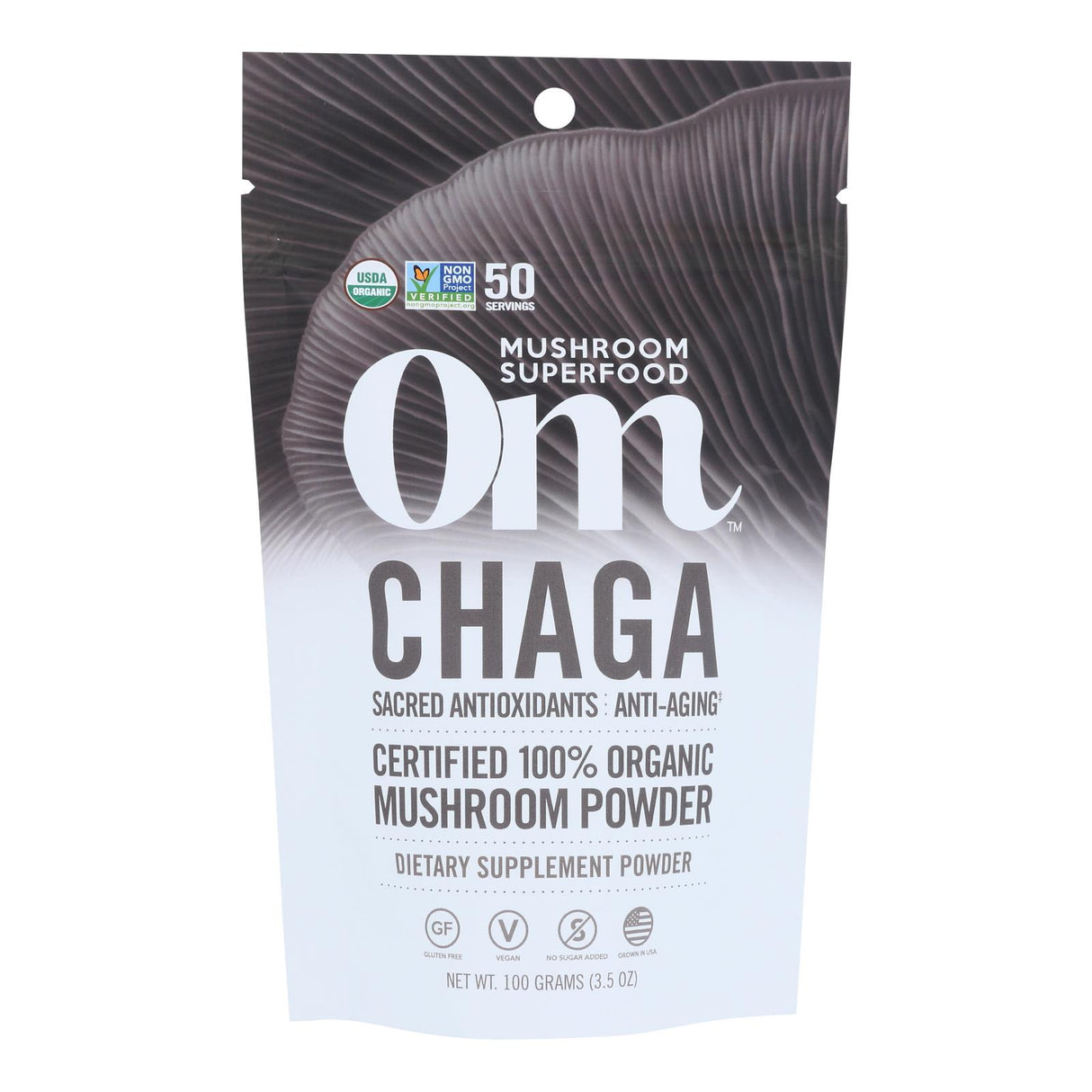 Om Mushroom Superfood Chaga Organic Mushroom Powder, 3.5 Ounce - Cozy Farm