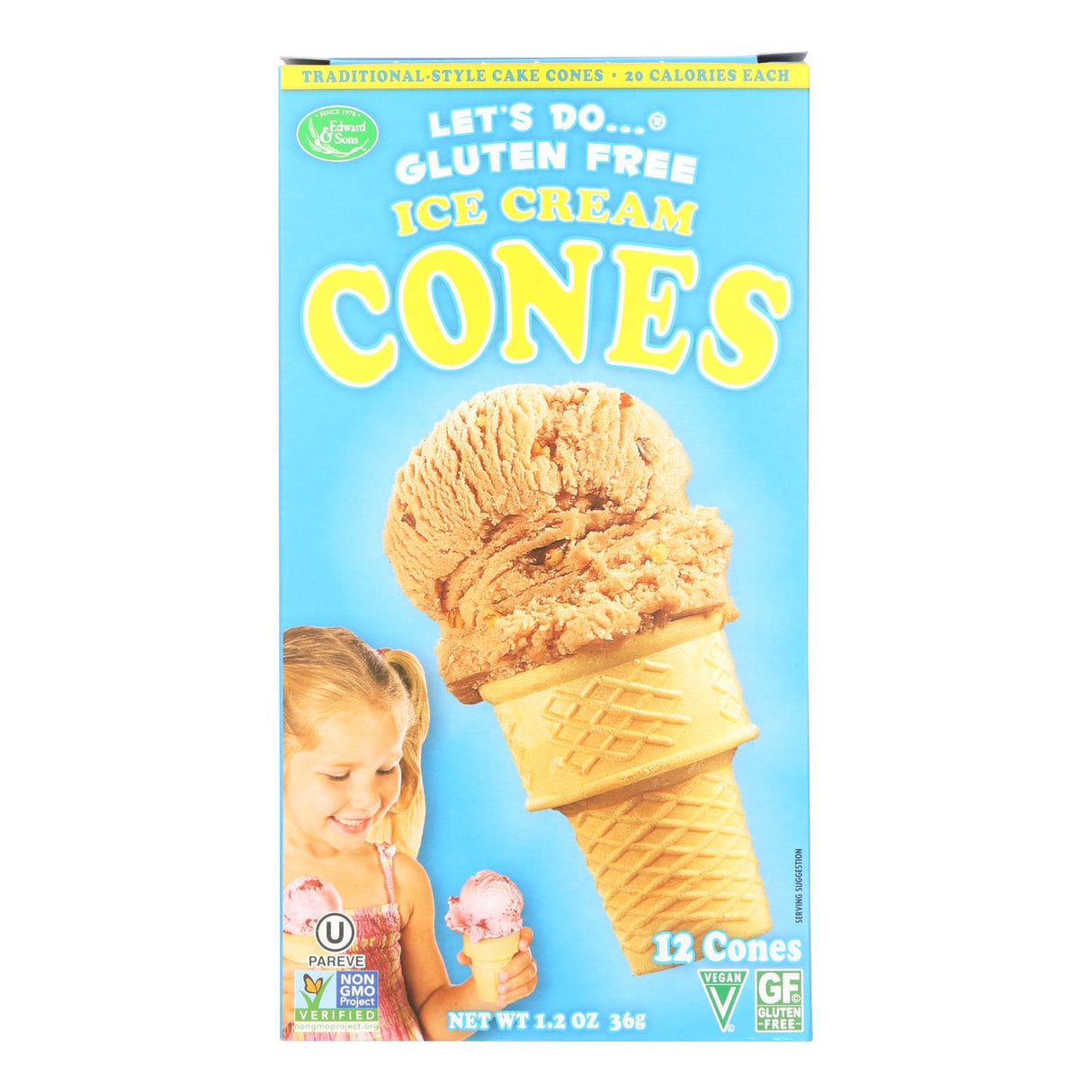 Let's Do Ice Cream Cones - Pack of 12 Crispy 1.2 Oz. Cones - Cozy Farm