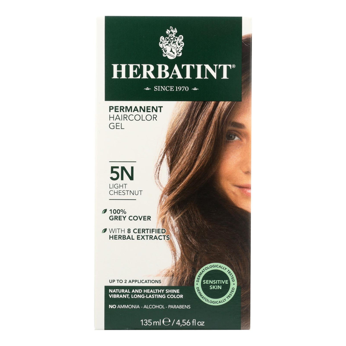 Herbatint Permanent Herbal Hair Colour Gel - 5N Light Chestnut (135 ml) - Cozy Farm