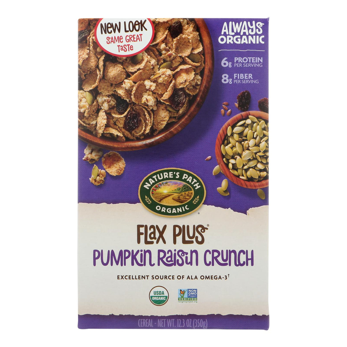 Nature's Path Organic Flax Plus Pumpkin Raisin Crunch Cereal, Wholesome Breakfast Option, 12.35 Oz, Pack of 12 - Cozy Farm