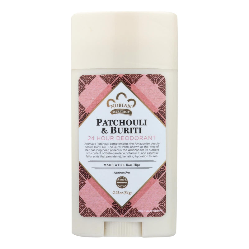 Nubian Heritage Patchouli and Buriti Natural Deodorant for Long-Lasting Freshness (2.25 Oz.) - Cozy Farm 