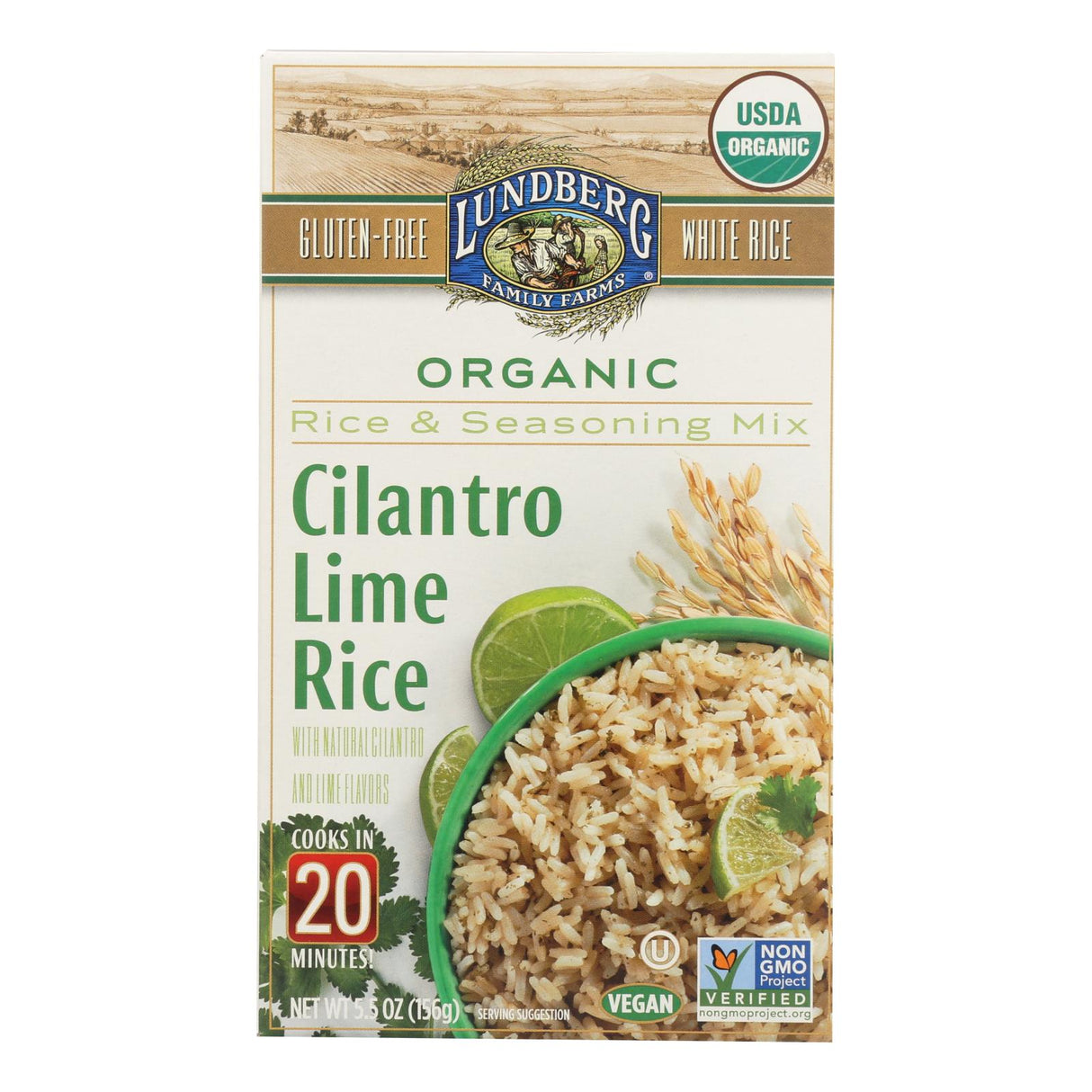 Lundberg Family Farms Cilantro Lime Rice and Seasoning Mix - 6 Pack (5.50 Oz. Each) - Cozy Farm