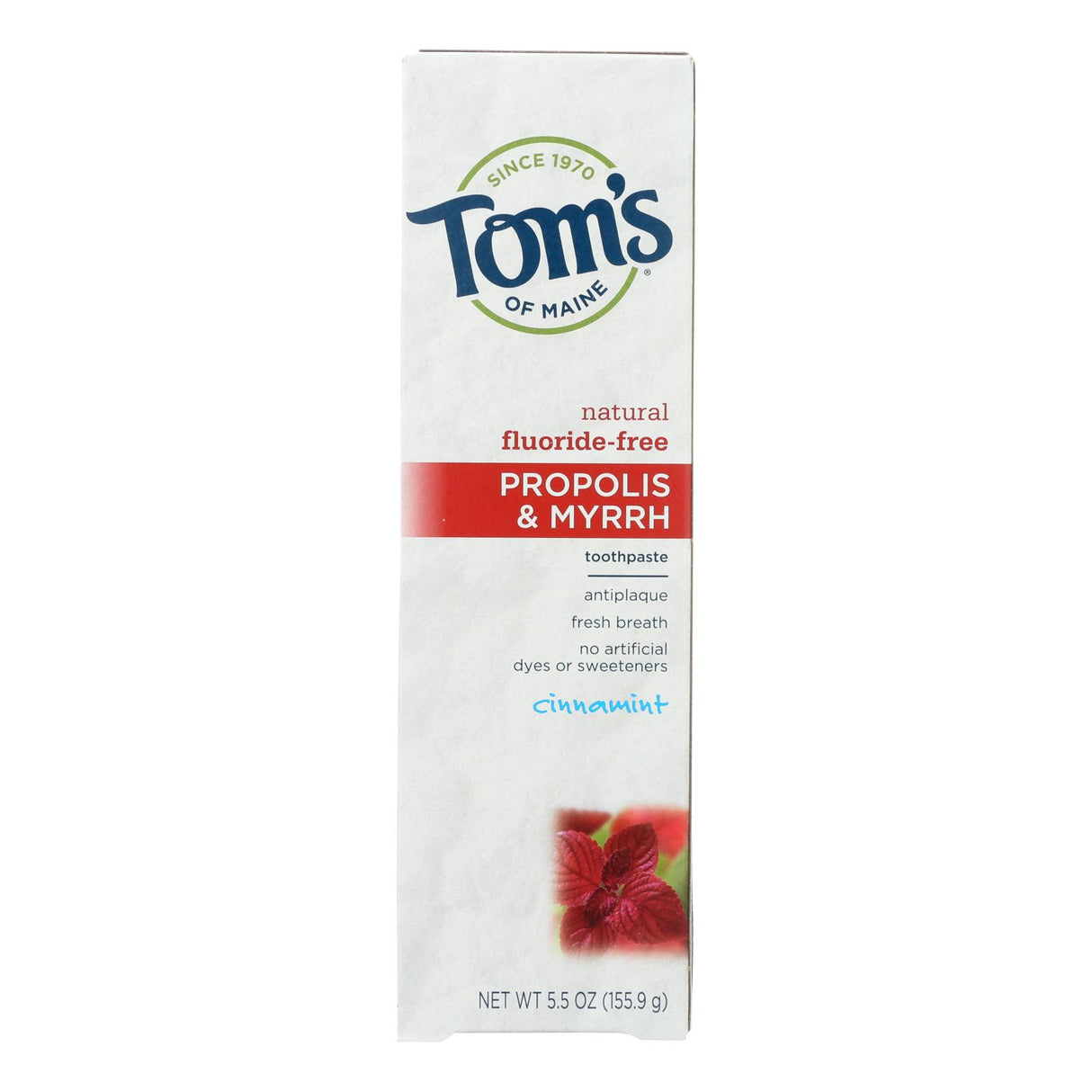Tom's of Maine Propolis and Myrrh Antibacterial Toothpaste, Cinnamon Flavor, 5.5 Oz (Pack of 6) - Cozy Farm