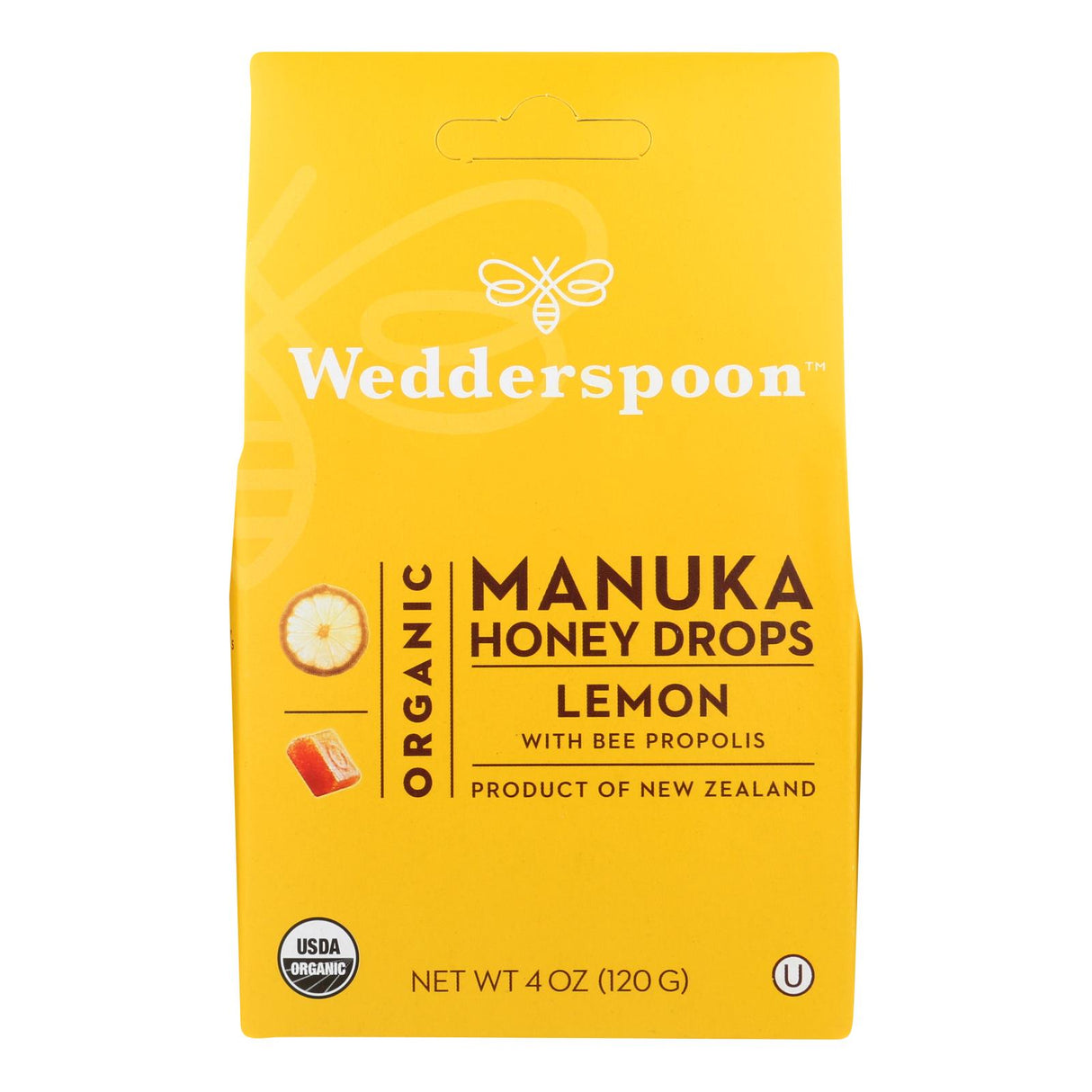 Wedderspoon Organic Manuka Honey Drops - 15+ MGO Lemon Flavor (Pack of 4) - Cozy Farm