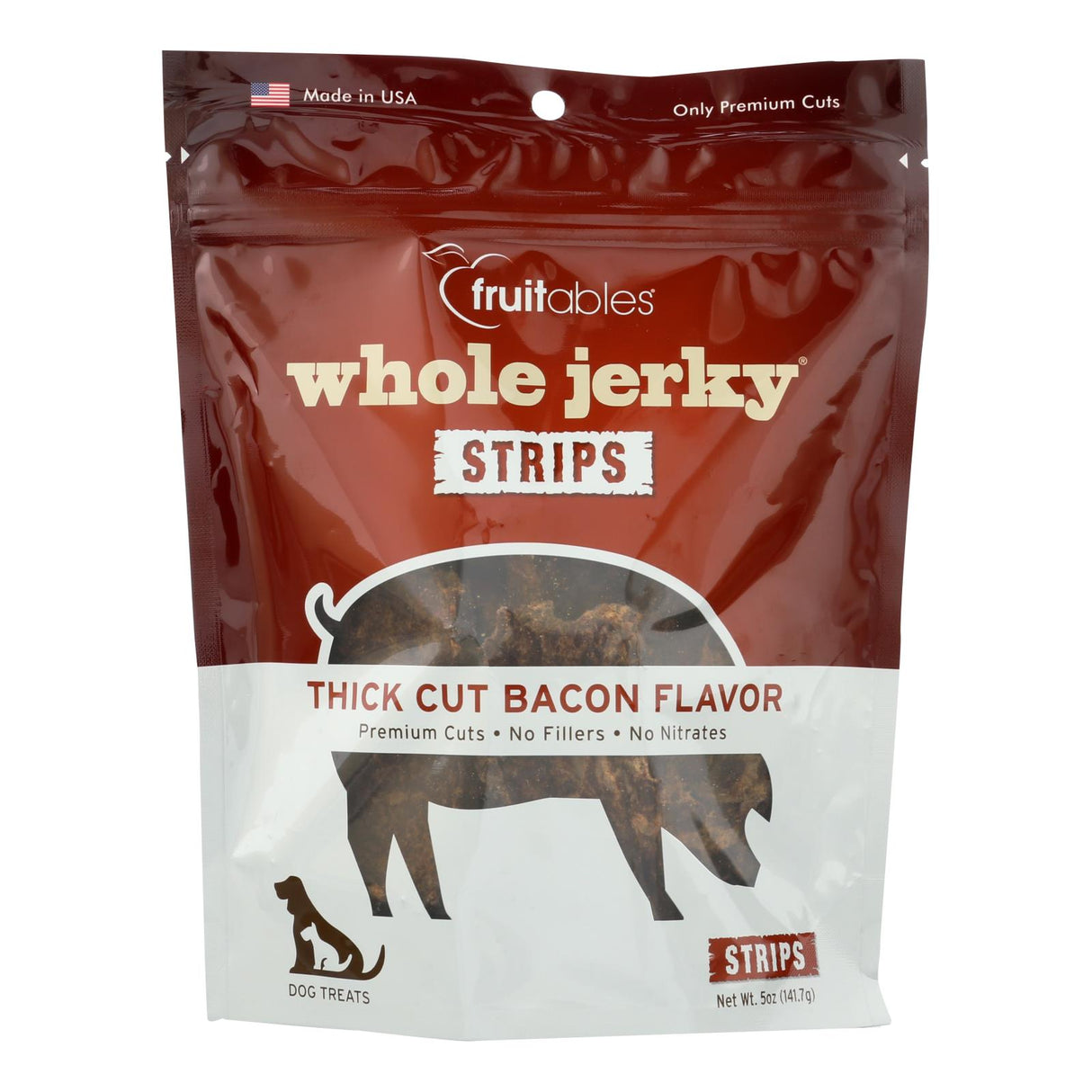 Fruitables Whole Jerky Bacon Dog Treats (8 Pack, 5 Oz.) - Cozy Farm