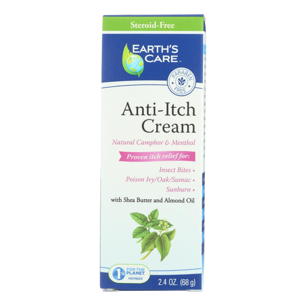 Earth's Care Anti-Itch Cream for Relief of Itching, 2.4 Oz. - Cozy Farm