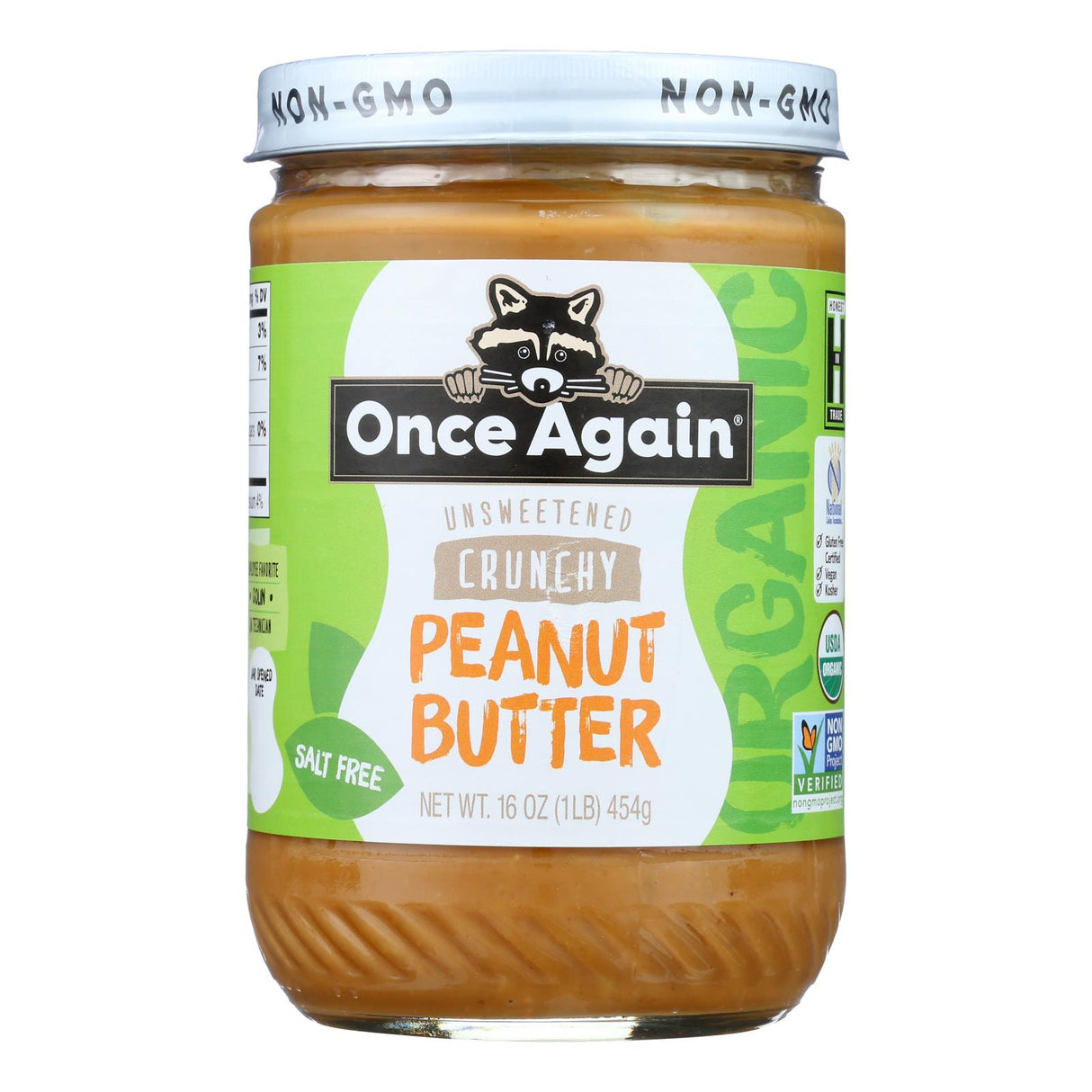 Once Again Organic Crunchy Peanut Butter (Pack of 6 - 1 lb. Each) - Cozy Farm