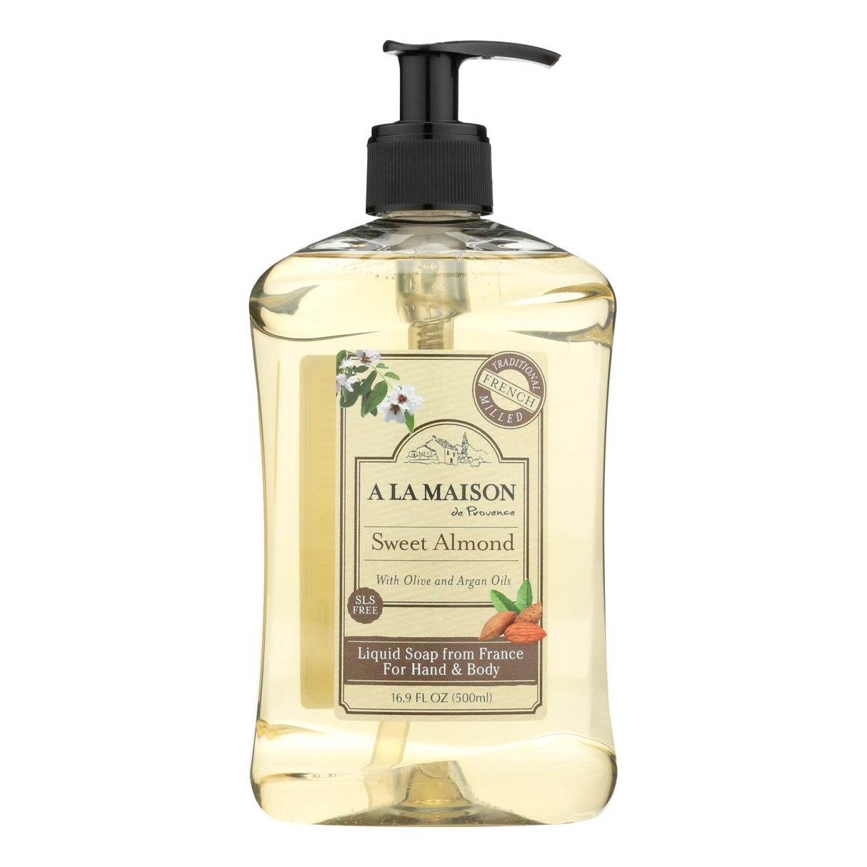 A La Maison French Liquid Soap Sweet Almond, 16.9 Fl Oz - Cozy Farm