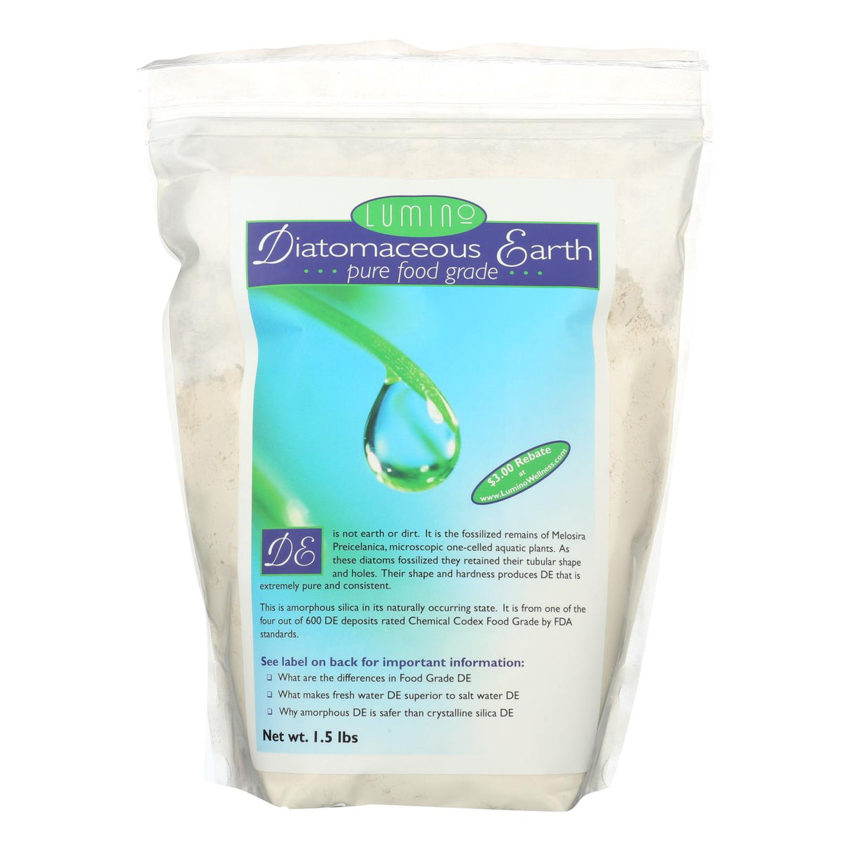 Lumino Home Diatomaceous Earth Food Grade Pure (1.5 Lbs) - Cozy Farm