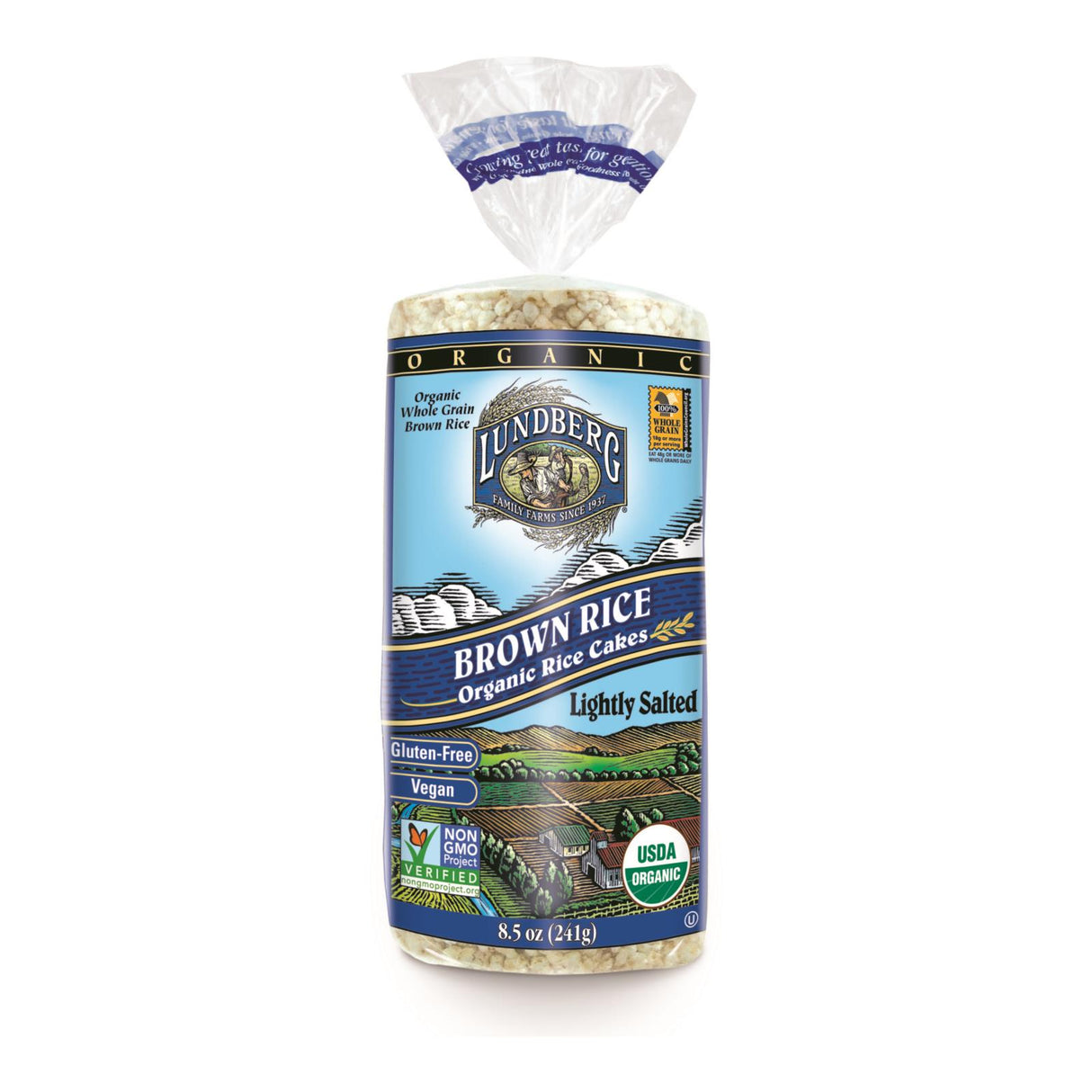 Lundberg Family Farms Brown Rice Cakes with Sea Salt (6 Pack, 8.5 Oz. Each) - Cozy Farm