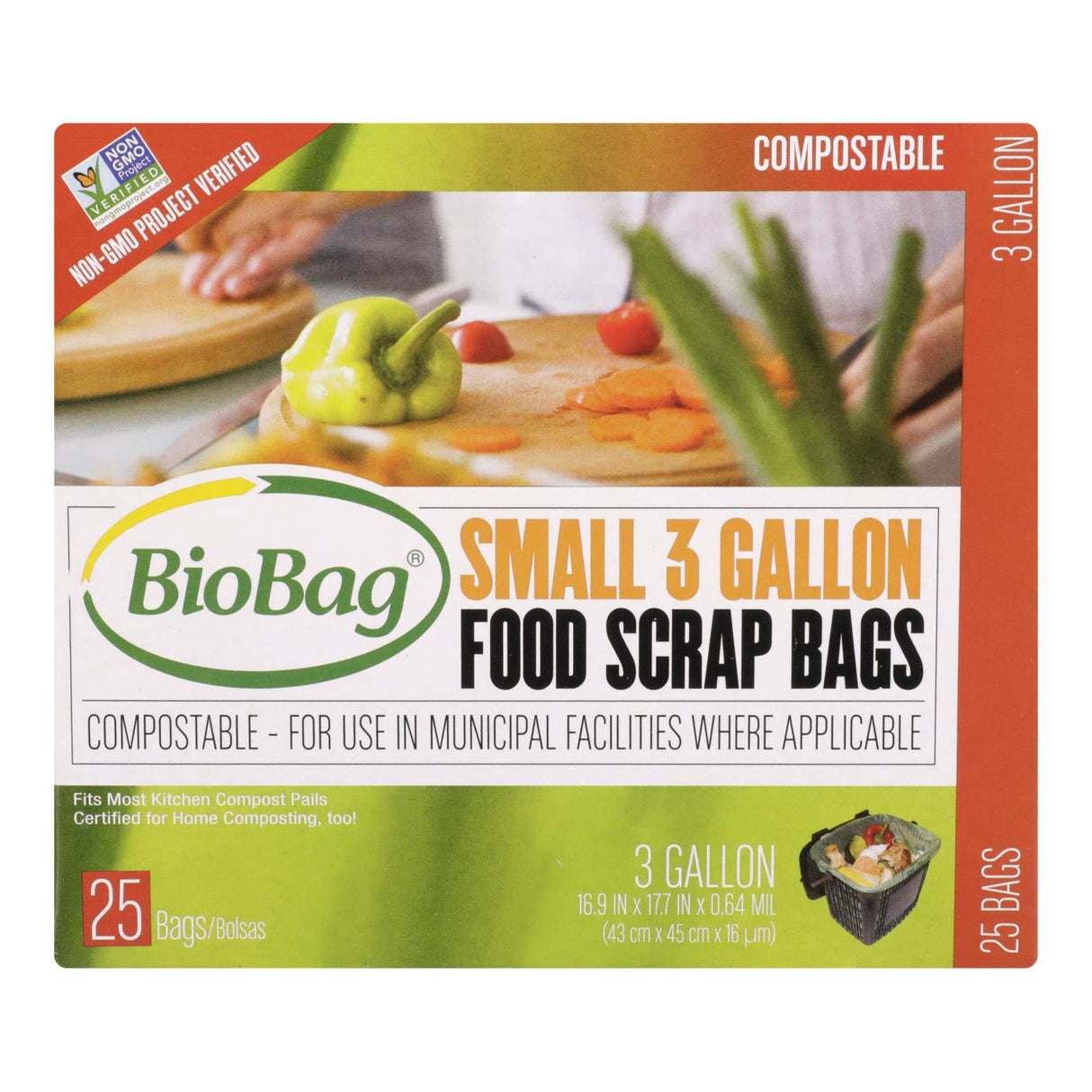 Biobag Compostable Waste Bags: 3 Gallon Capacity (Pack of 12 Rolls with 25 Count Each) - Cozy Farm