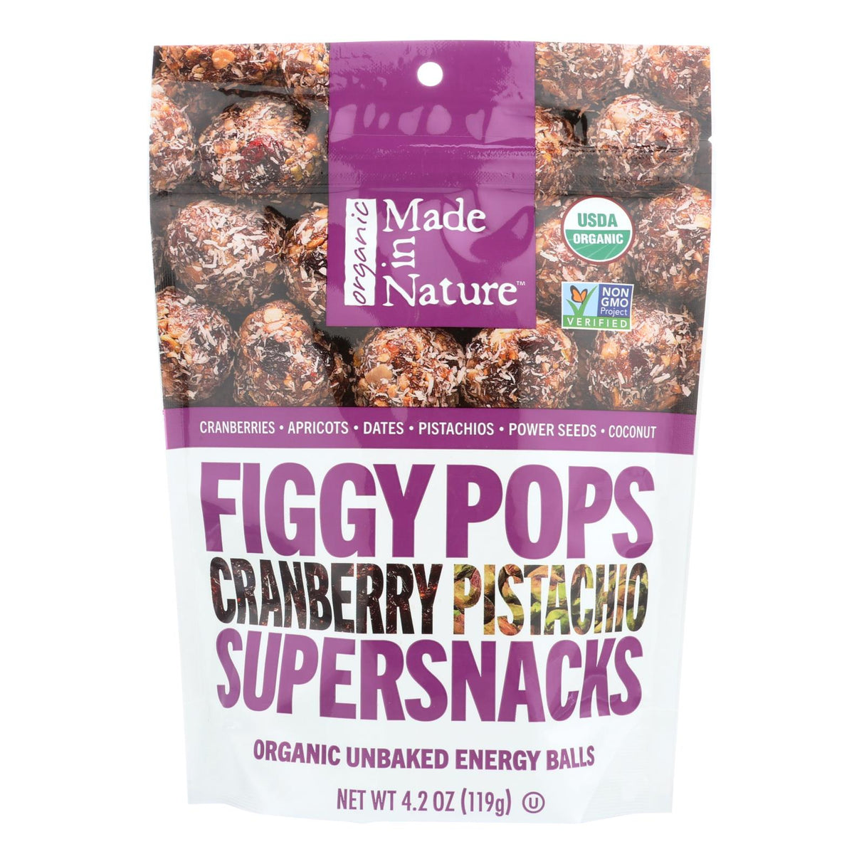 Made In Nature Figgy Pops - Cranberry Pistachio, 6-Pack, 4.2 oz Each - Cozy Farm