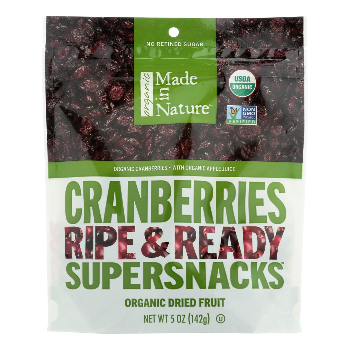 Made In Nature - Organic Dried Cranberries - 5 Oz. (Pack of 6) - Cozy Farm
