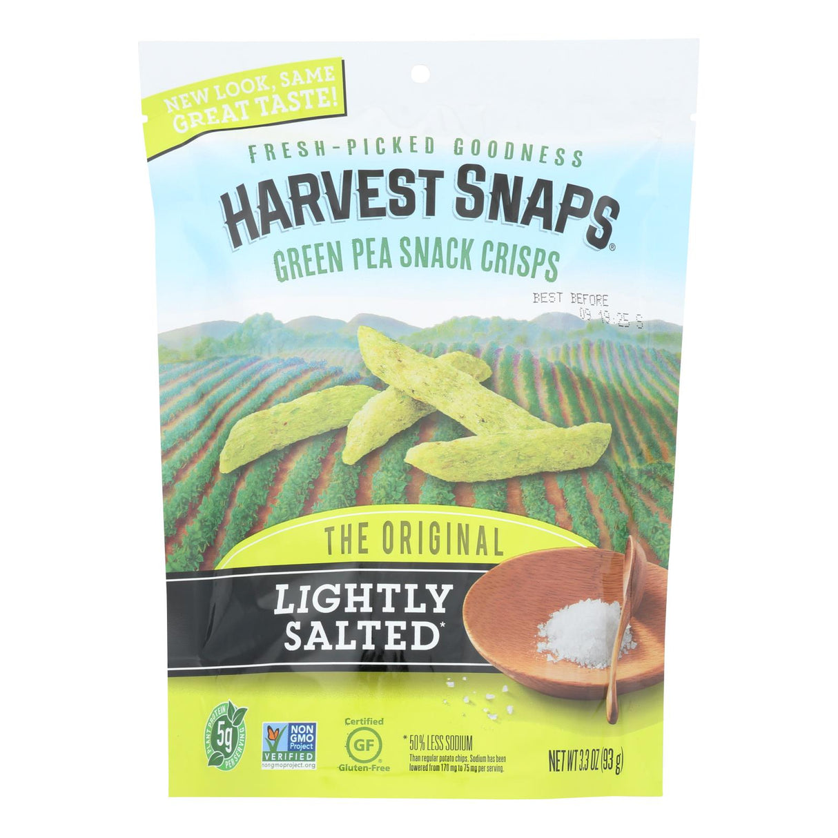 Calbee Snapea Crisp - Lightly Salted Snapea Crisps - 12 x 3.3 Oz. Packs - Cozy Farm