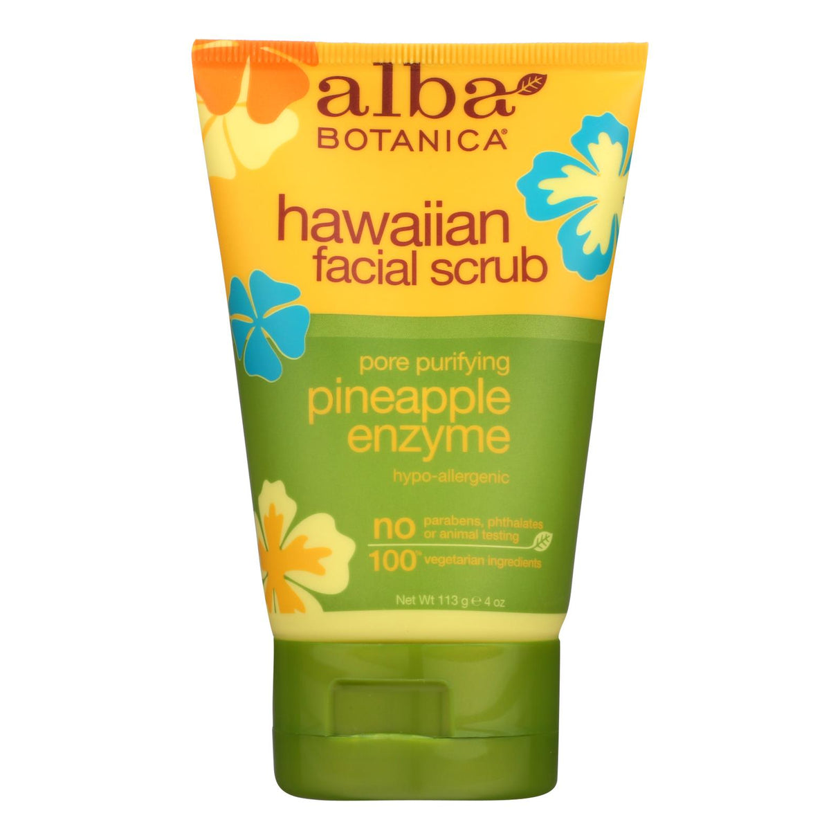 Alba Botanica Hawaiian Pineapple Enzyme Facial Scrub, 4 Fl Oz - Cozy Farm