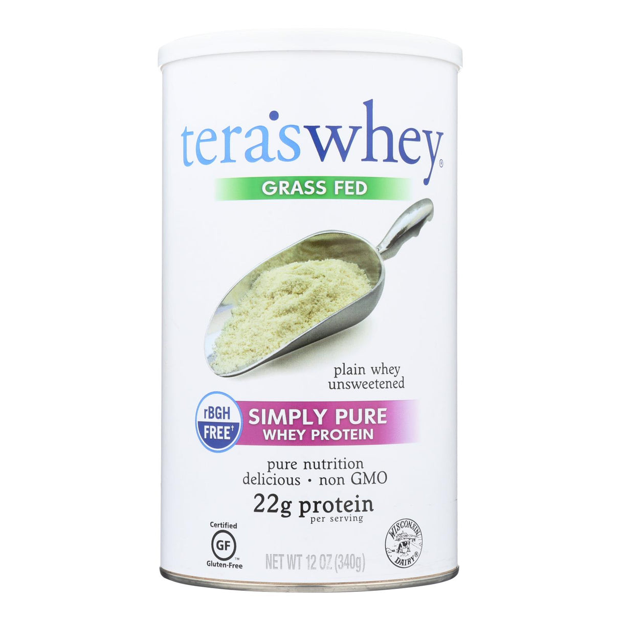 Tera's Whey Protein - RBGH-Free, 12 Oz Unsweetened Plain - Cozy Farm