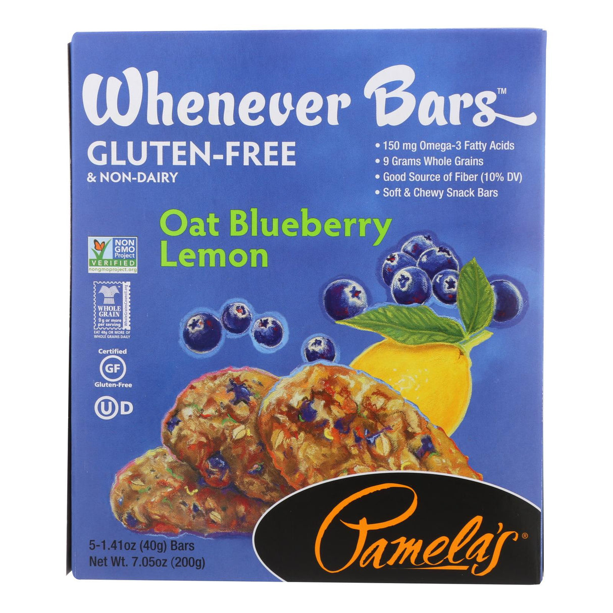 Pamela's Products Oat Whenever Bars Blueberry Lemon - 6 x 1.41 Oz. - Cozy Farm
