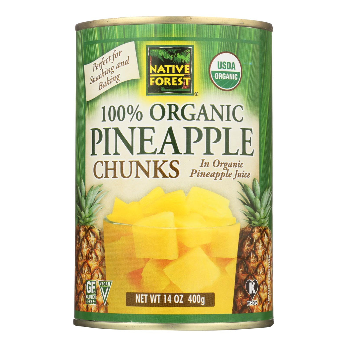 Native Forest Organic Pineapple Chunks, 14 Oz. (Pack of 6) - Cozy Farm
