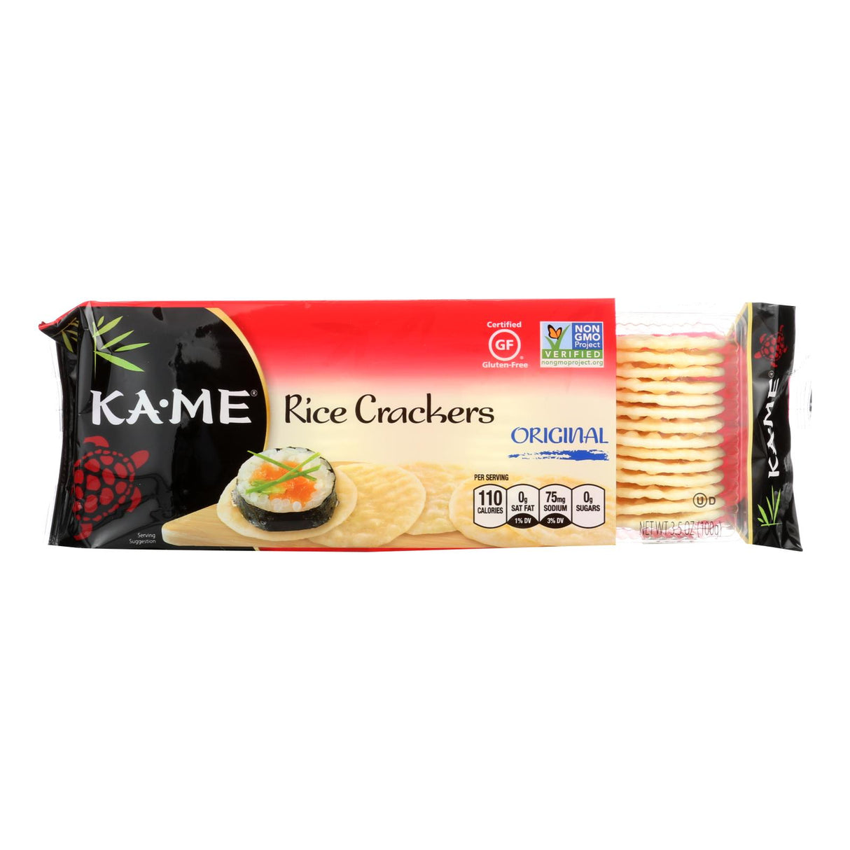 Ka'me Original Rice Crackers, 3.5 Oz. Single Serve Pack (Pack of 12) - Cozy Farm