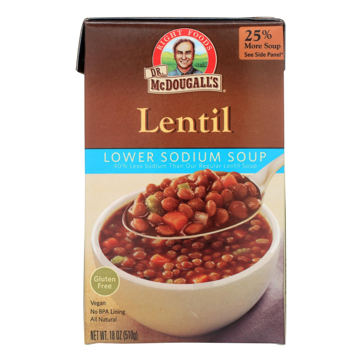 Dr. McDougall's Lower Sodium Lentil Soup (Pack of 6 - 18 oz.) - Cozy Farm