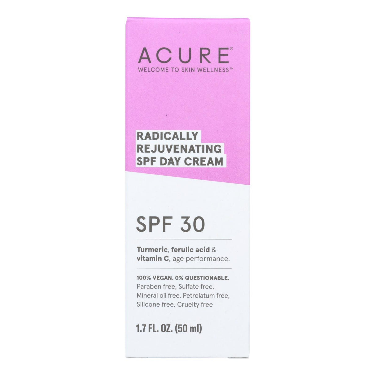 Acure Radically Rejuvenating SPF 30 Day Cream, 1.7 Fl Oz - Cozy Farm