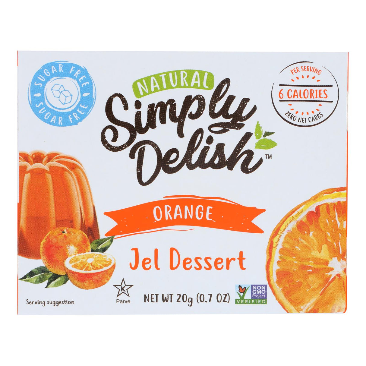 Simply Delish Natural Jel Dessert - Orange - 1.6 Oz., 6-Pack - Cozy Farm