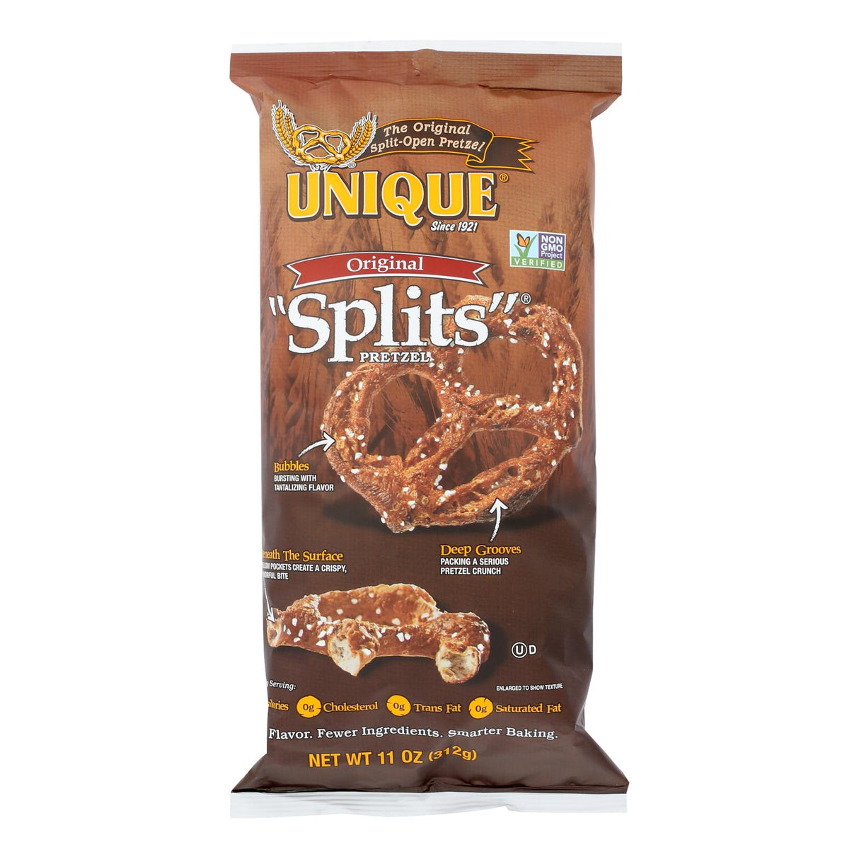 Unique Pretzel Splits (Pack of 12) - Original Flavor, 11 Oz. - Cozy Farm