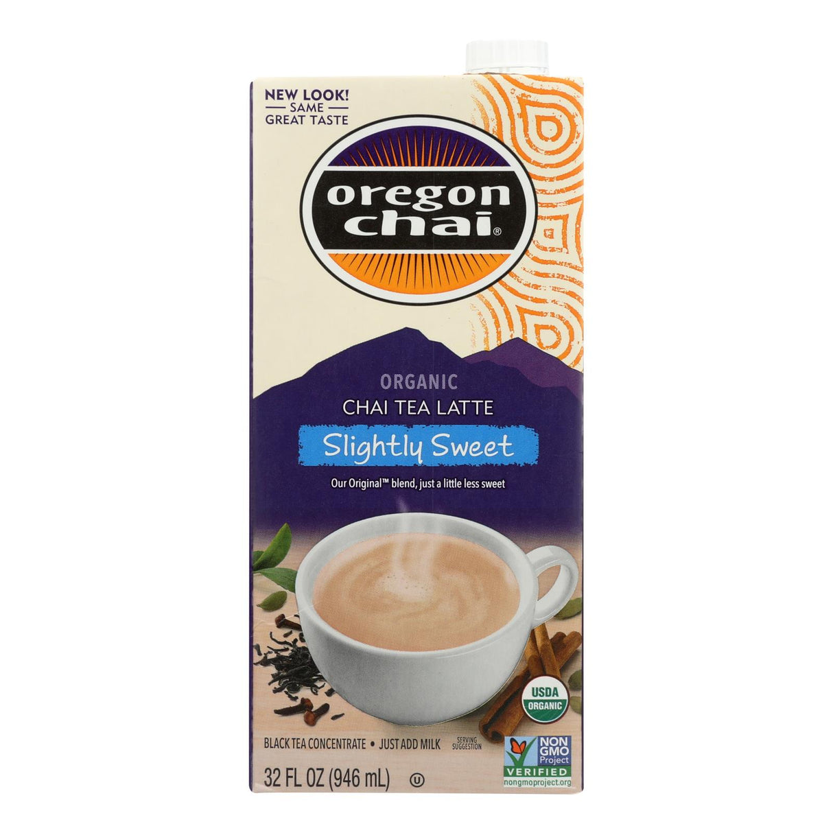 Oregon Chai Original Chai Tea Latte Concentrate - Slightly Sweet - Pack of 6 - 32 Fl Oz Each - Cozy Farm