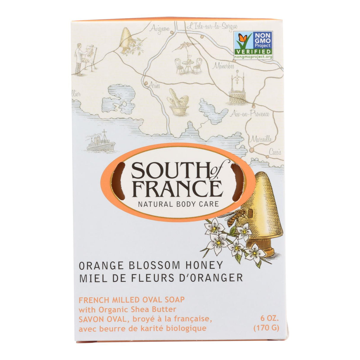 South Of France Orange Blossom Honey Bar Soap, 6 Oz - Cozy Farm