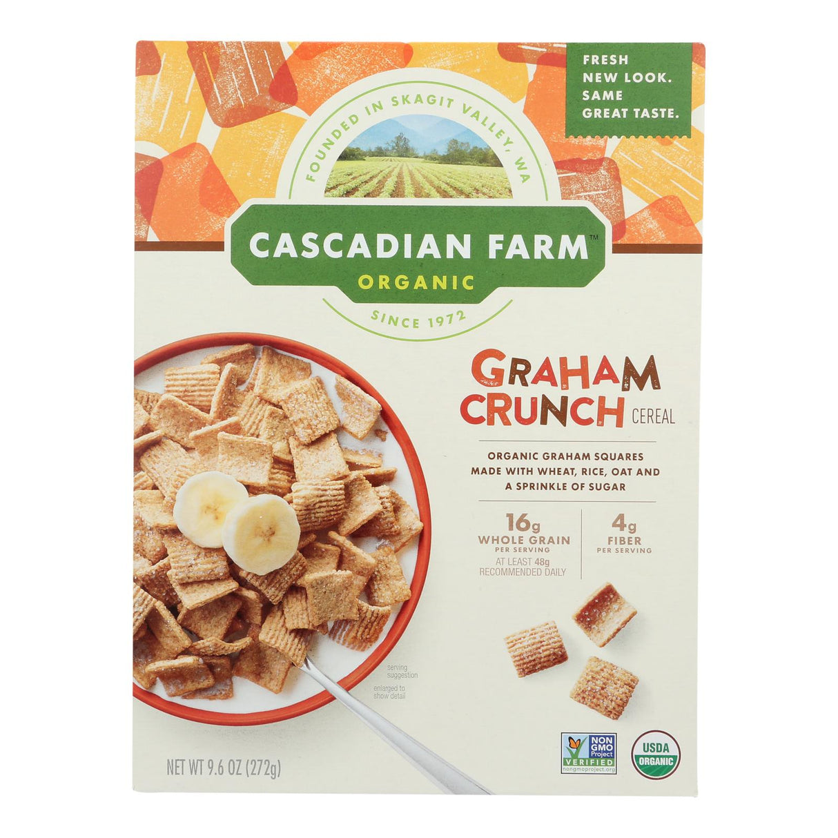 Cascadian Farm Organic Graham Crunch Cereal, Healthy Breakfast Choice (10 - 9.6 Oz. Boxes) - Cozy Farm