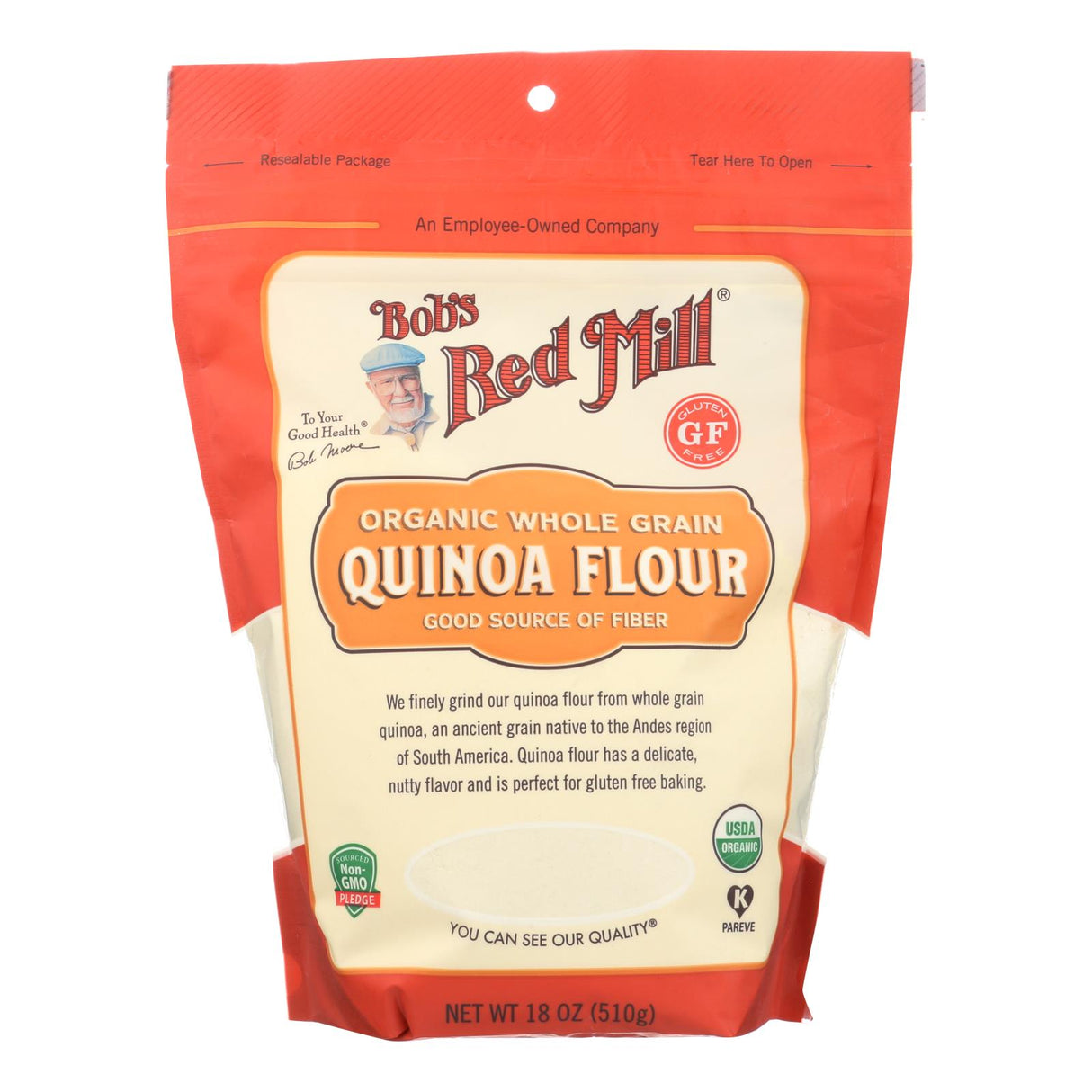 Bob's Red Mill Organic Whole Grain Flour (4-Pack), 18 Oz Bags: Flour for Baking - Cozy Farm