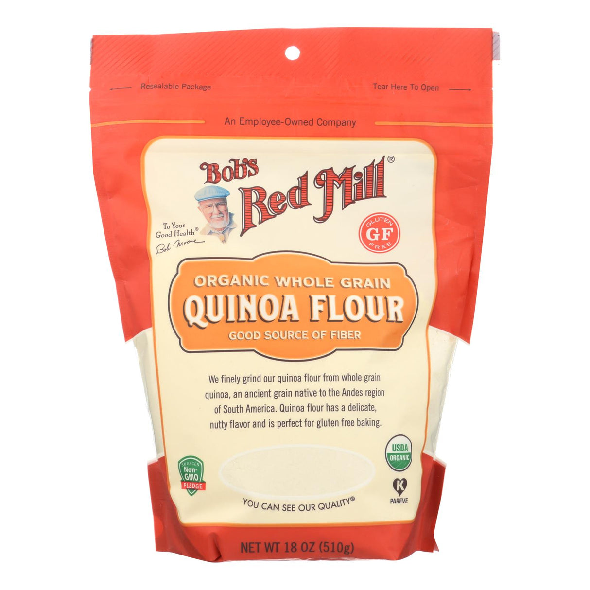 Bob's Red Mill Organic Whole Grain Flour (4-Pack), 18 Oz Bags: Flour for Baking - Cozy Farm 