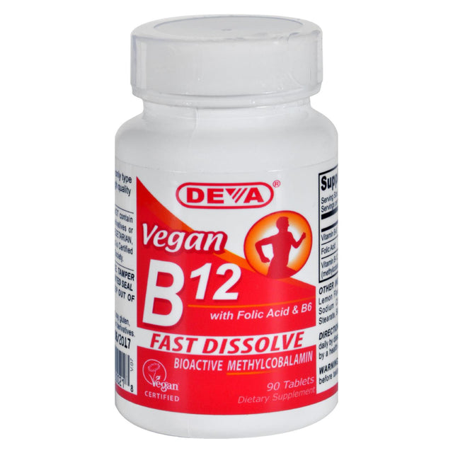 Deva Vegan Vitamins B12 Sublingual Tablets for Enhanced Energy and Metabolism (90 Tabs) - Cozy Farm 