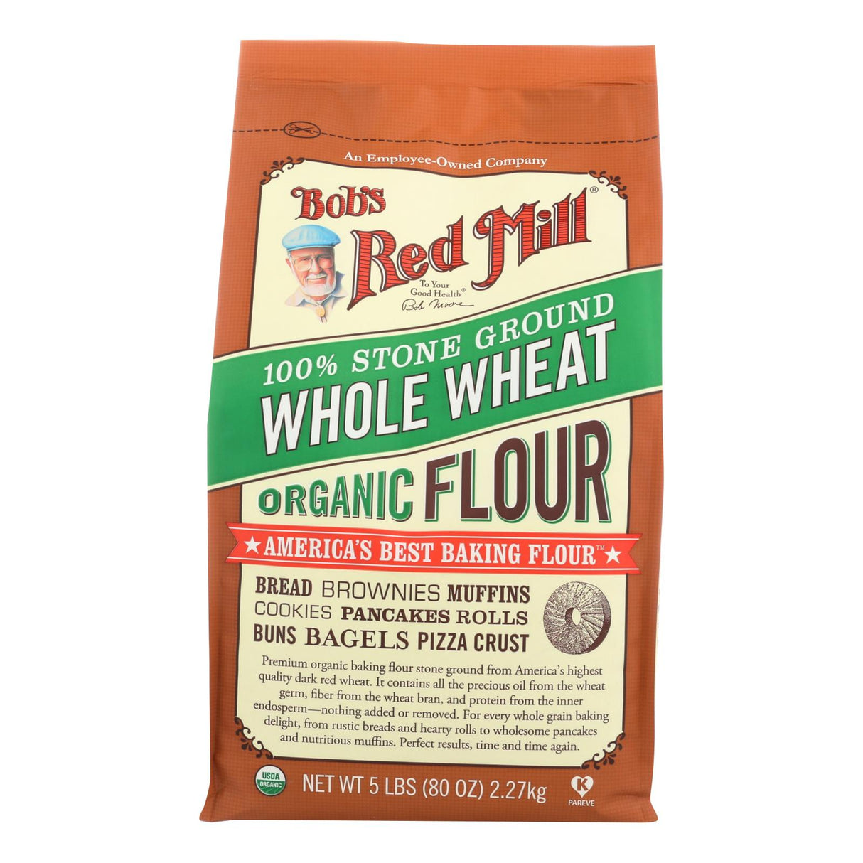 Bob's Red Mill Organic Whole Wheat Flour (Pack of 4 - 5 Lb) - Cozy Farm