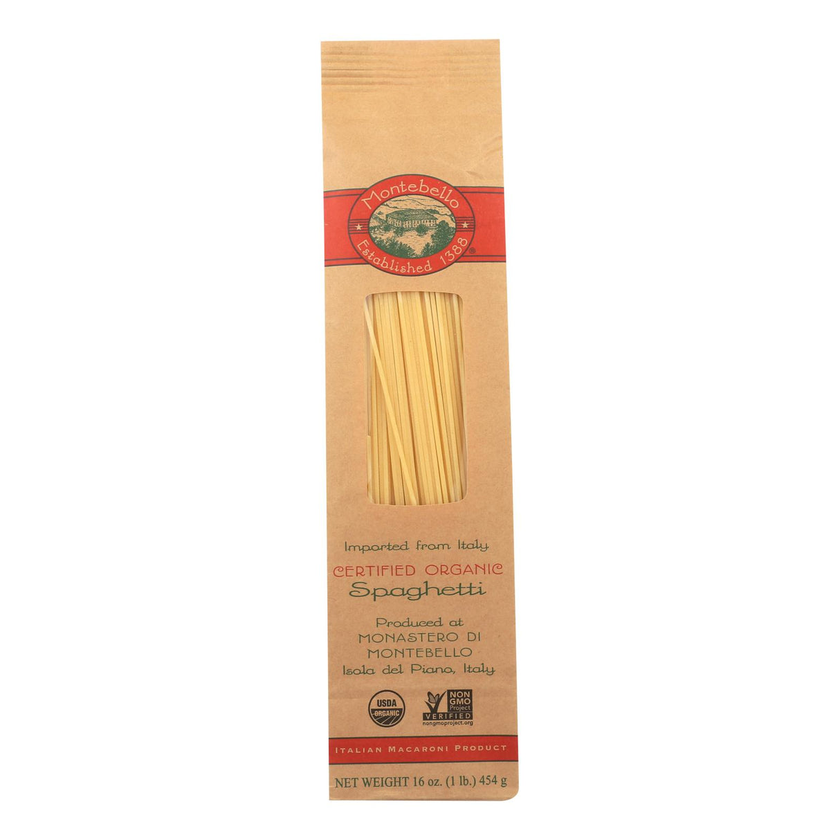 Montebello Organic Spaghetti (12 Pack - 1 Lb.) - Cozy Farm