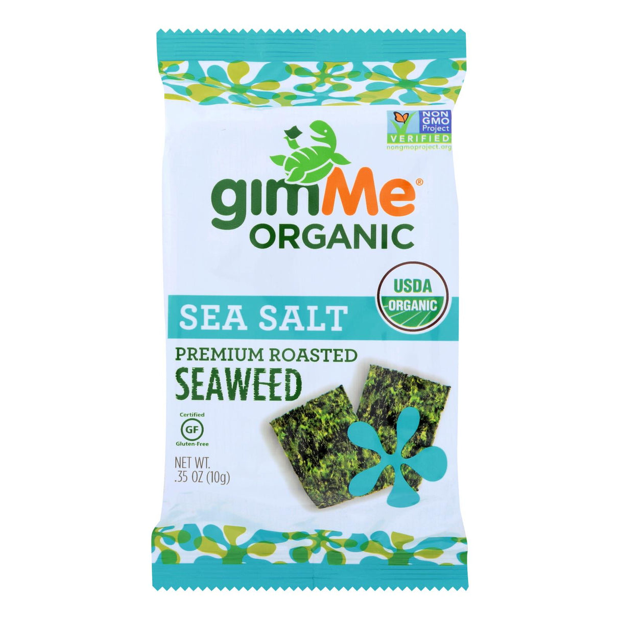 Gimme Organic Seaweed Chips: Sea Salt - Case of 12 - 0.35 Oz. Bags - Cozy Farm