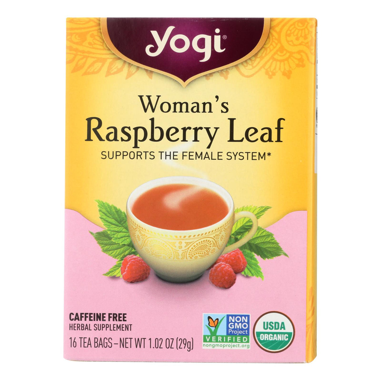 Yogi Organic Raspberry Leaf Women's Herbal Tea (6 Pack - 16 Tea Bags Each) - Cozy Farm