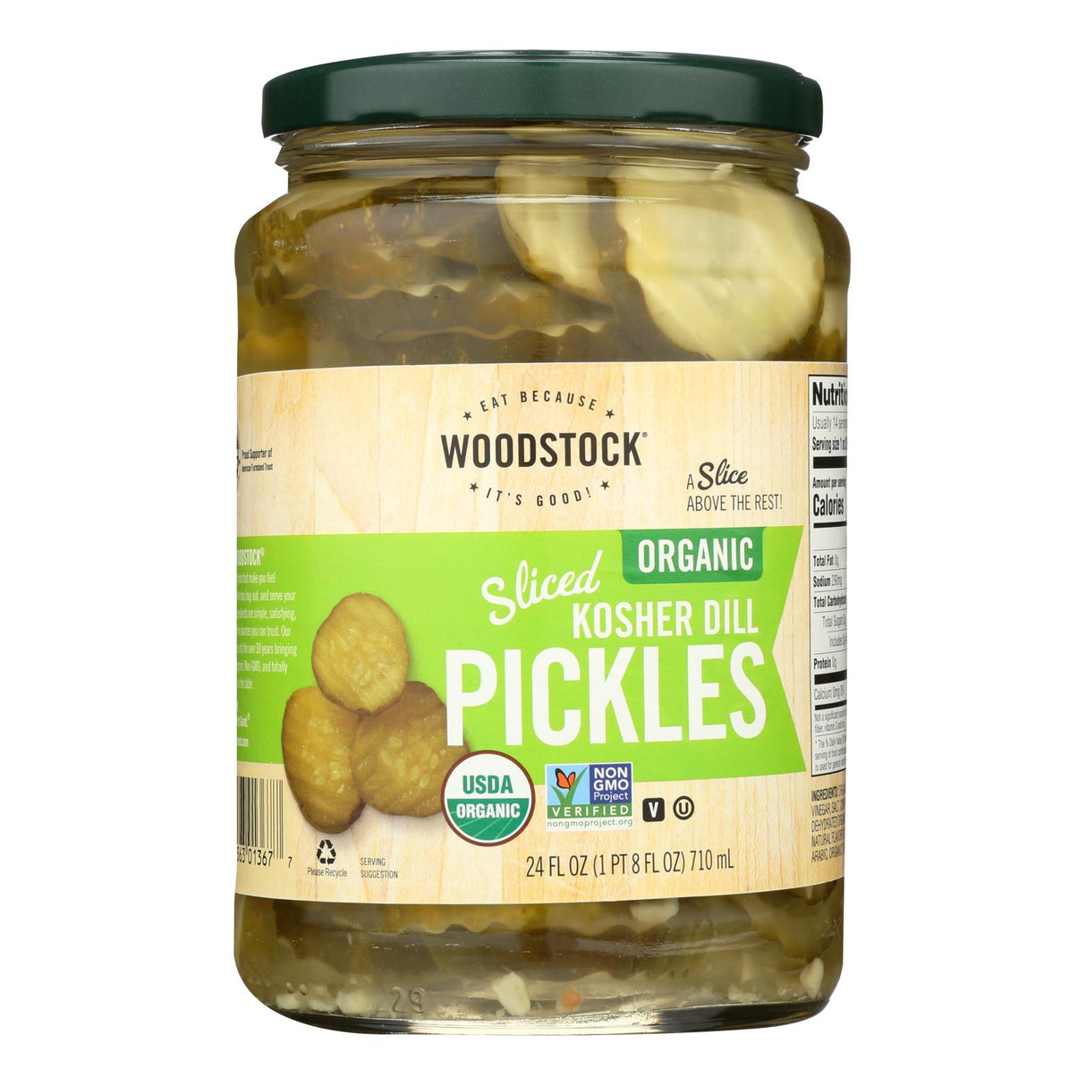 Woodstock Organic Dill Pickle Slices, 6 Pack - 24 oz. - Cozy Farm