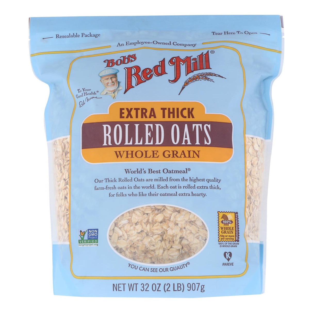 Bob's Red Mill Rolled Oats, Extra Thick, 32 Oz., 4-Pack - Cozy Farm
