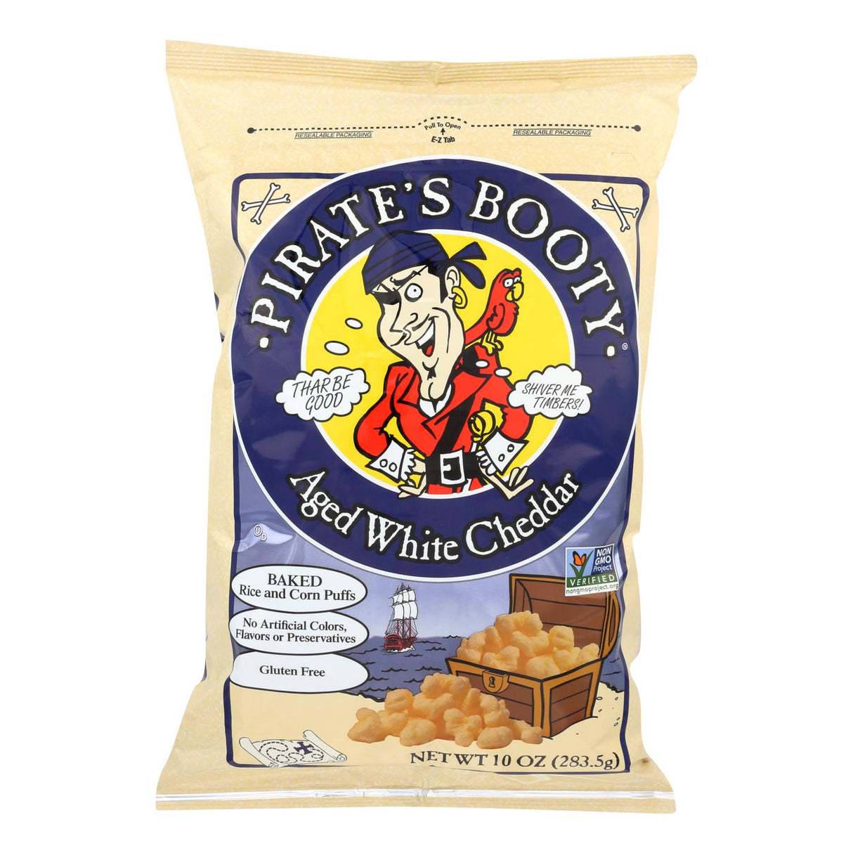 Pirate Brands Booty Puffs Aged White Cheddar (10 Oz., 6-Pack) - Cozy Farm