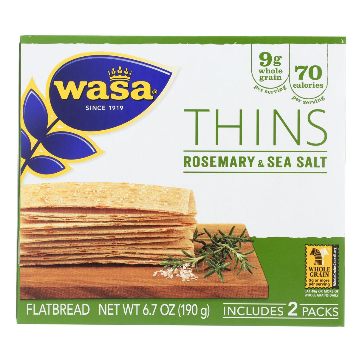 Wasa Rosemary & Salt Flatbread Thins, 10-Pack - Cozy Farm