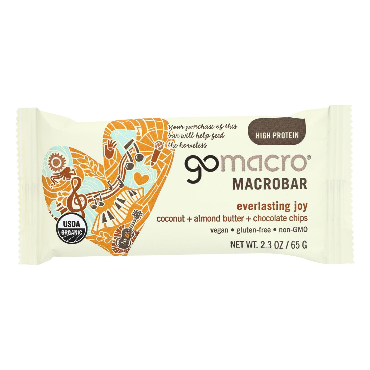 Gomacro Organic Macrobar Coconut Almond Butter and Chocolate Chips (Pack of 12) - 2.3 Oz. - Cozy Farm