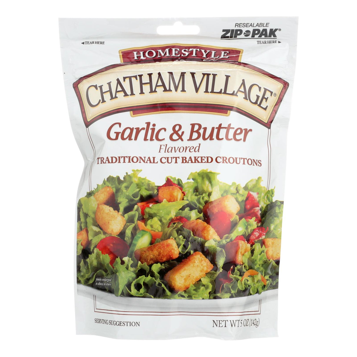 Chatham Village Garlic Butter Traditional Cut Croutons, 5 Oz Each (Pack of 12) - Cozy Farm