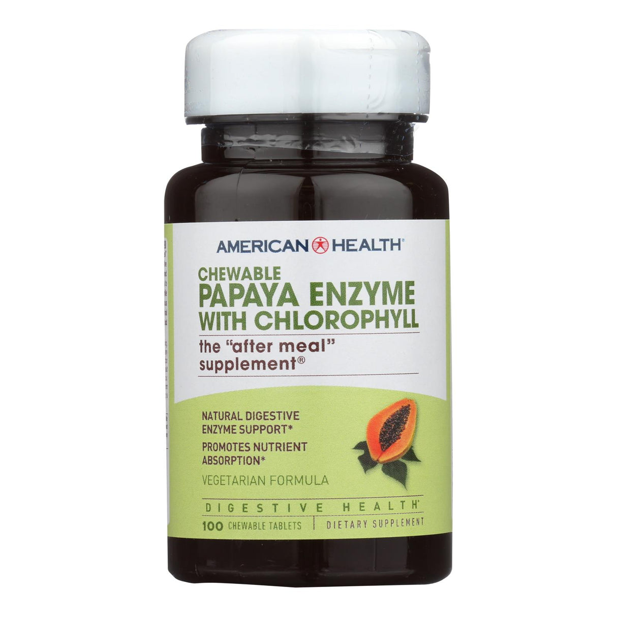 American Health Chewable Papaya Enzyme with Chlorophyll - Strengthens Digestion, Supports Antioxidant Defense (100 Tablets) - Cozy Farm