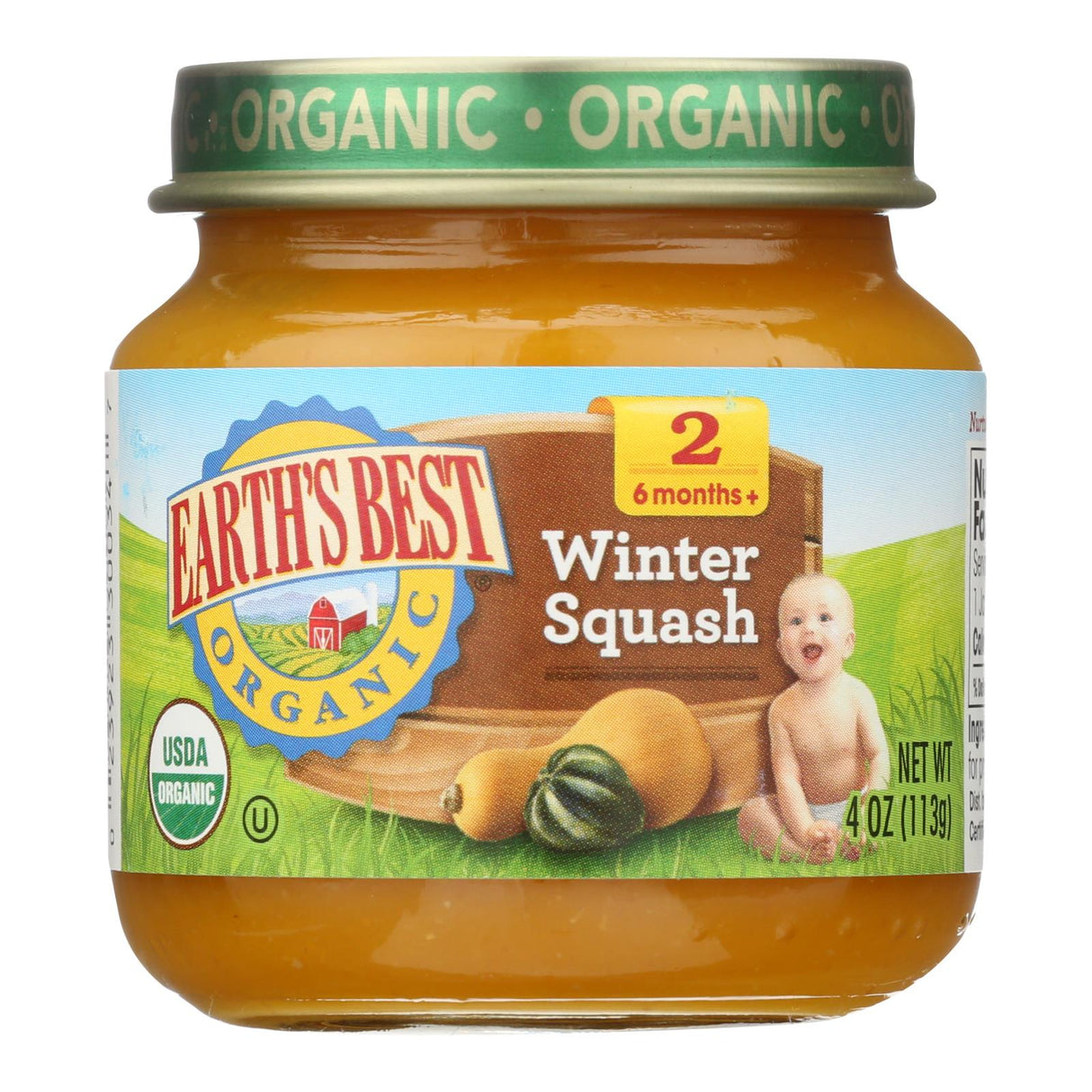Earth's Best Organic Winter Squash Stage 2, 4 Ounce (10-Pack) - Cozy Farm