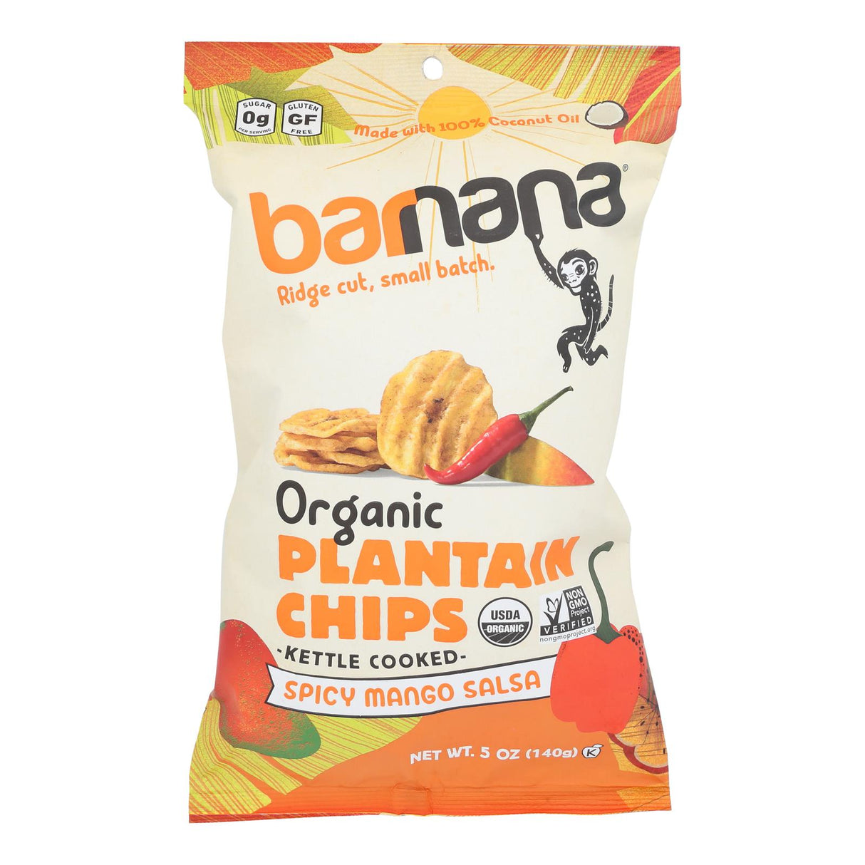 Barnana Spicy Mango Plantain Chips (Pack of 6 - 5 Oz.) - Cozy Farm