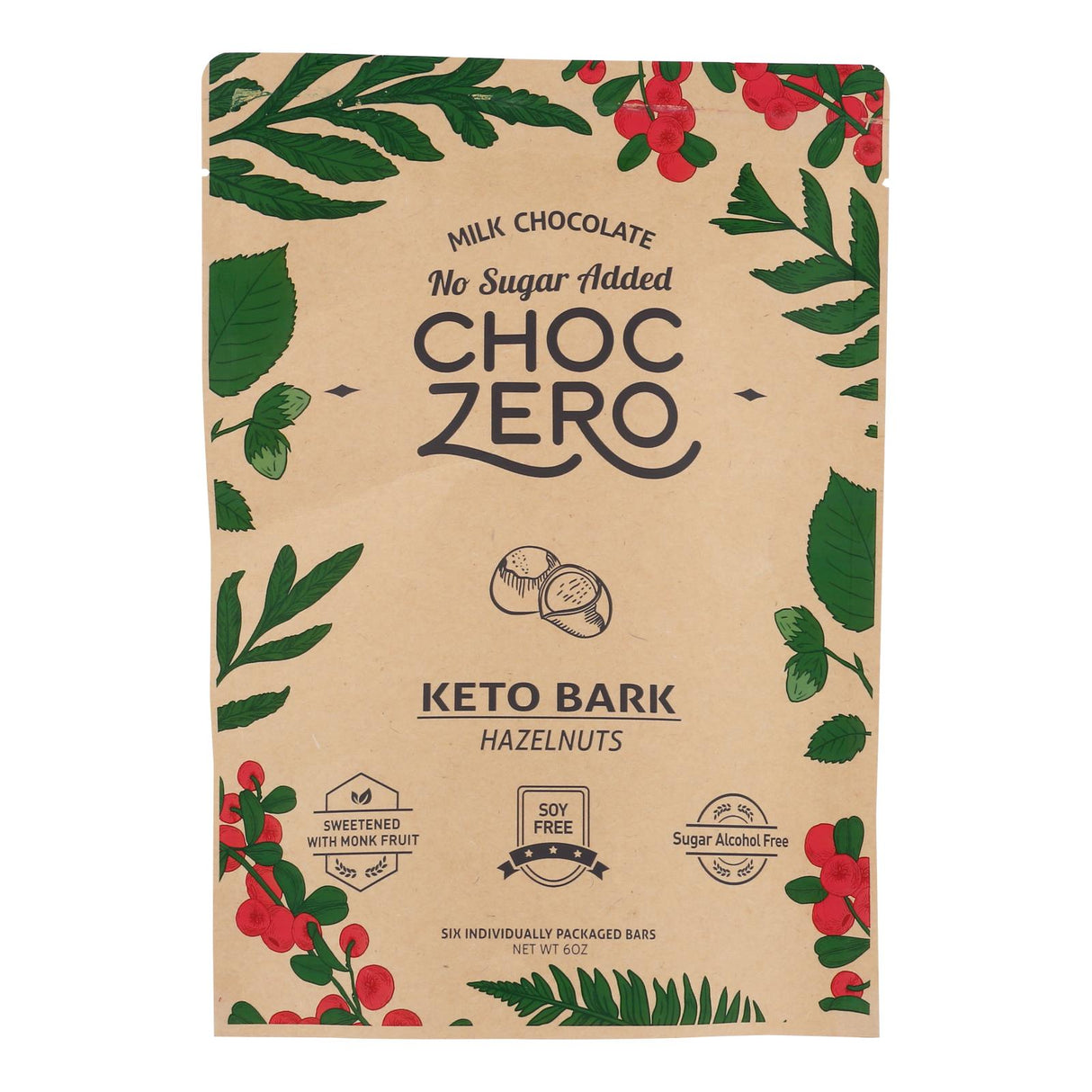 ChocZero Keto Milk Chocolate Hazelnut (Pack of 12 - 6 Oz.) - Cozy Farm