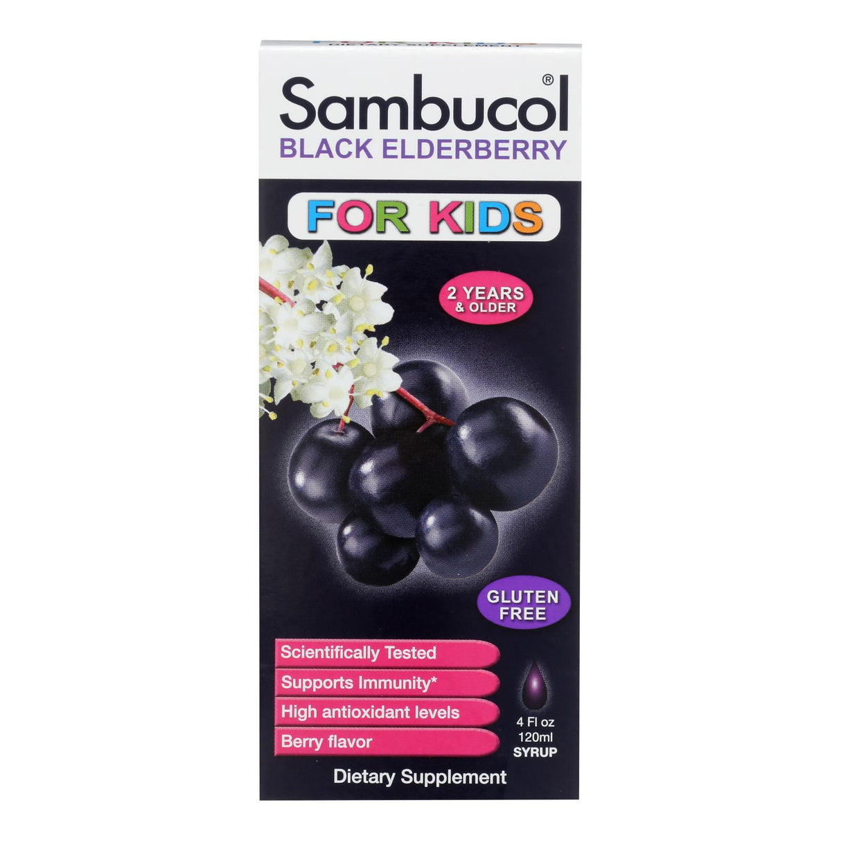 Sambucol Kids Black Elderberry Immune Support Supplement, 4 Fl Oz - Cozy Farm