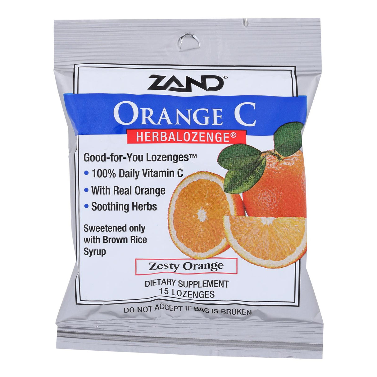 Zand Herbalozenge Orange C Natural - 15 Lozenges (Pack of 12) - Cozy Farm